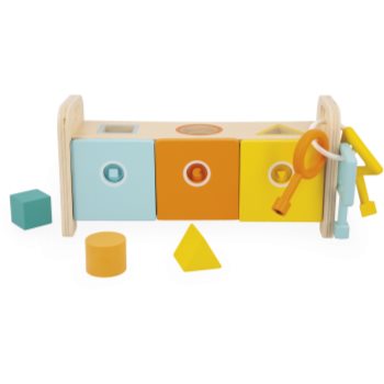 Janod Shape Sorter Box with Keys jucărie interactivă cu piese care se pot insera